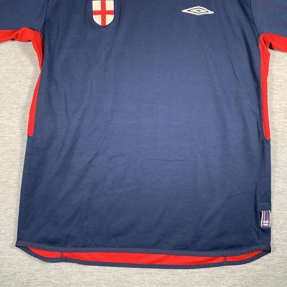 Vintage England National Team Soccer Jersey Mens Large Navy Red Umbro Reversible - Picture 3 of 15